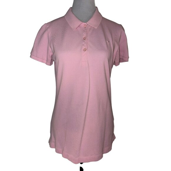Lilly Pulitzer Chic Fit Polo Shirt Pink Pima Cotton Blend Size Medium - Picture 1 of 8